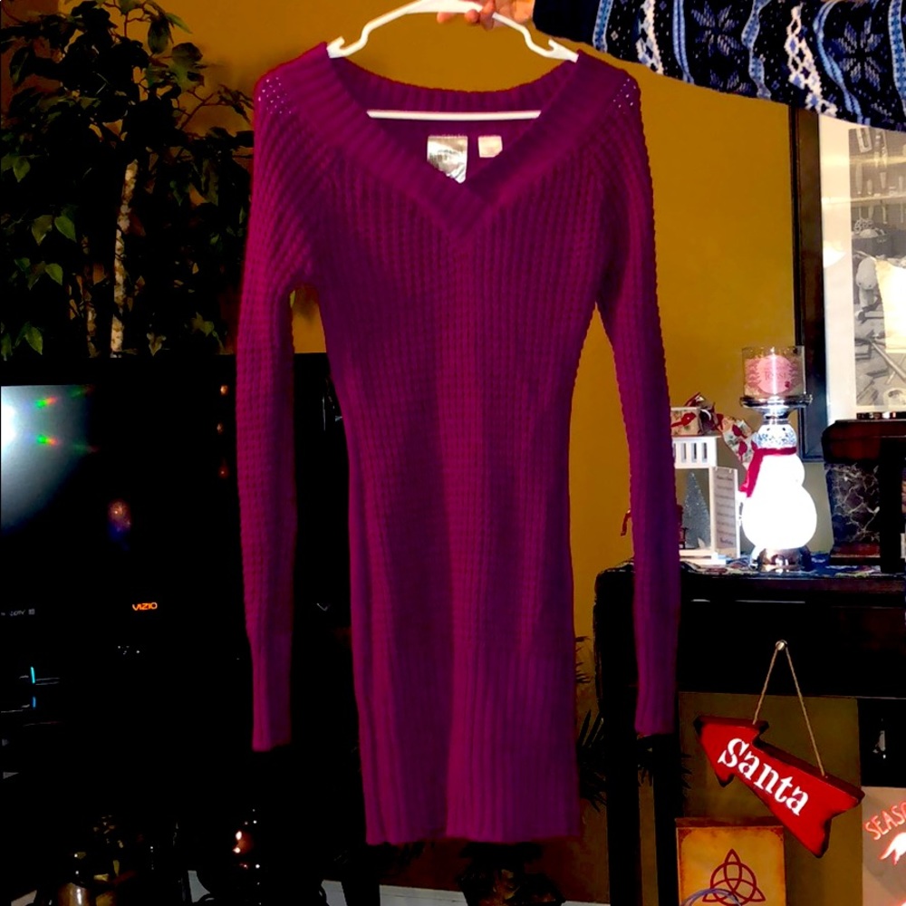 Red Paint sweater Dress